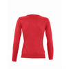 SOL'S Women's Red Galaxy Cotton Acrylic V Neck Sweater