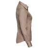Russell Collection Women's Khaki Long Sleeve Classic Twill Shirt