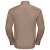 Russell Collection Men's Khaki Long Sleeve Classic Twill Shirt