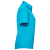 Russell Collection Women's Turquoise Short Sleeve Easy Care Poplin Shirt