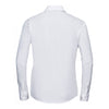 Russell Collection Women's White Long Sleeve Easy Care Cotton Poplin Shirt