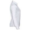 Russell Collection Women's White Long Sleeve Easy Care Cotton Poplin Shirt