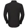 Russell Collection Men's Black Long Sleeve Tencel Fitted Shirt