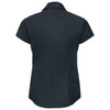 Russell Collection Women's Navy Cap Sleeve Tencel Fitted Shirt