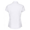 Russell Collection Women's White Cap Sleeve Tencel Fitted Shirt