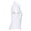 Russell Collection Women's White Cap Sleeve Tencel Fitted Shirt