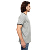 Anvil Men's Heather Grey/True Heather Dark Grey Lightweight Ringer T-Shirt