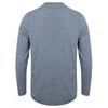 Front Row Men's Blue Marl Washed Long Sleeve Henley T-Shirt