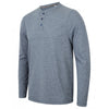 Front Row Men's Blue Marl Washed Long Sleeve Henley T-Shirt