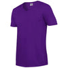Gildan Men's Purple SoftStyle V Neck T-Shirt