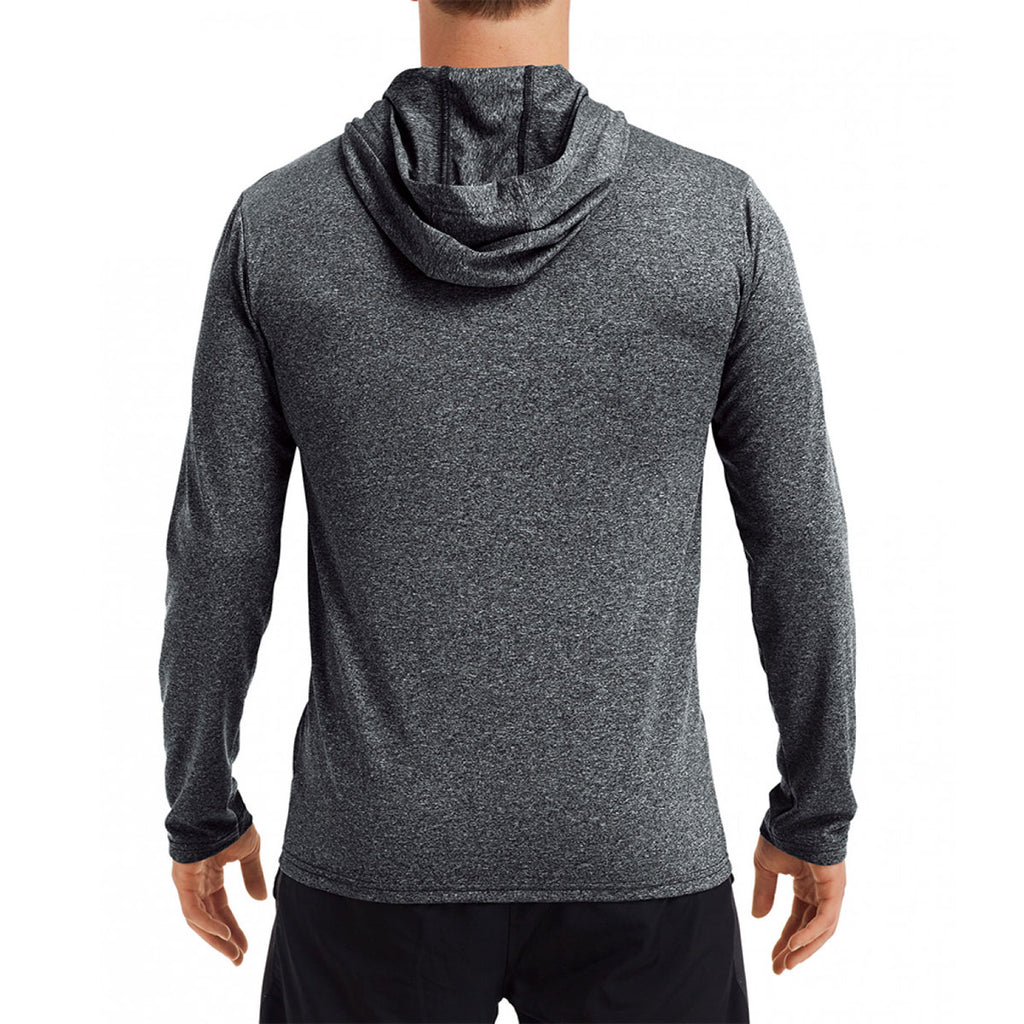 Gildan Men's Heather Sport Black Performance Hooded T-Shirt