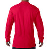 Gildan Men's Red Long Sleeve Premium Cotton Double Pique Polo Shirt