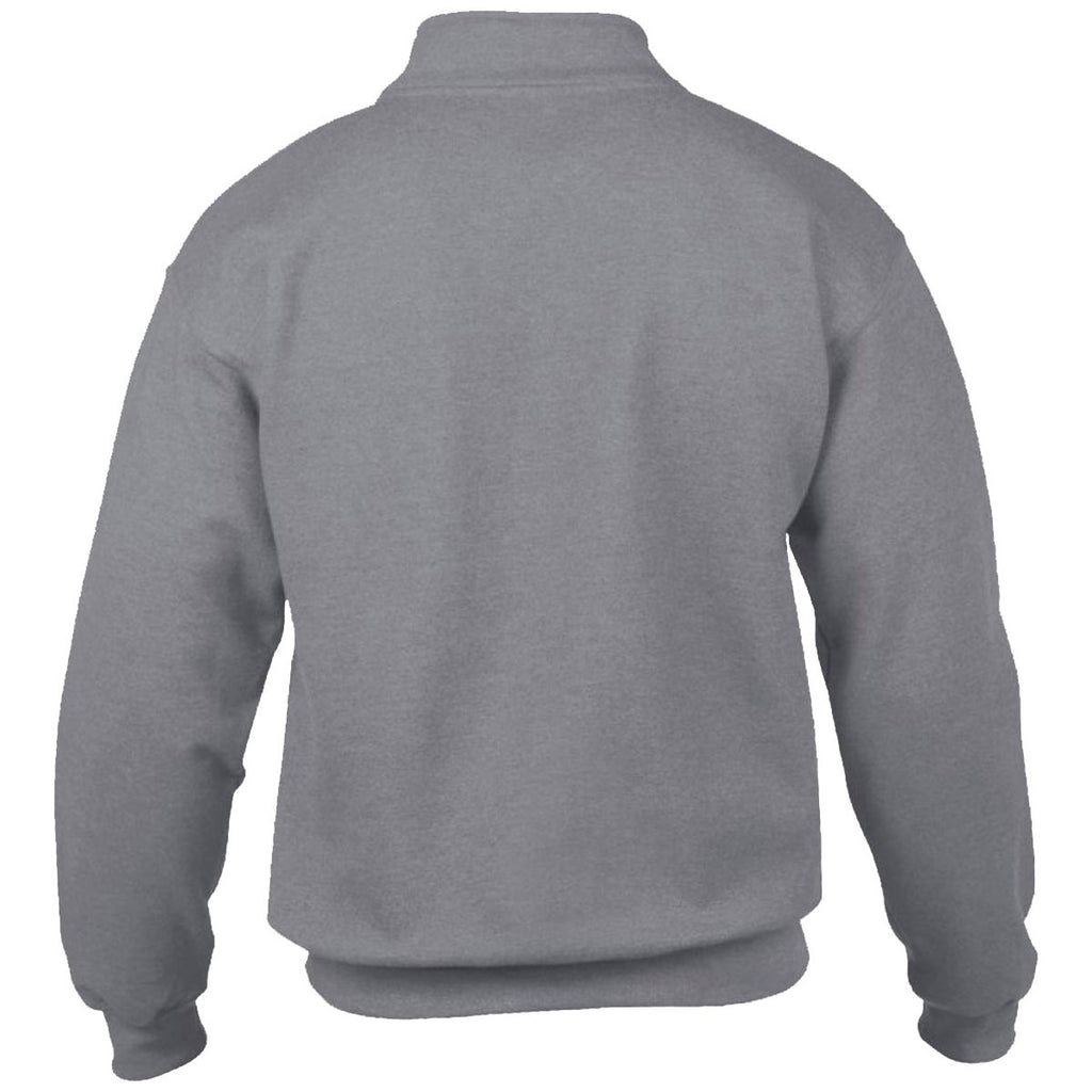 Gildan Men's Sport Grey Heavy Blend Vintage Zip Neck Sweatshirt