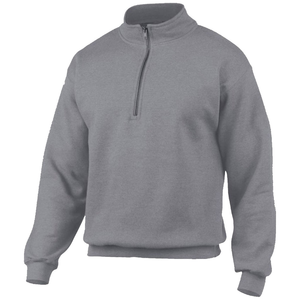 Gildan Men's Sport Grey Heavy Blend Vintage Zip Neck Sweatshirt