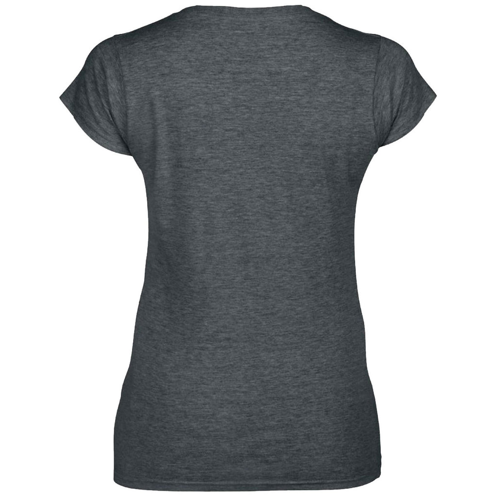 Gildan Women's Dark Heather SoftStyle V Neck T-Shirt