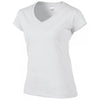 Gildan Women's White SoftStyle V Neck T-Shirt