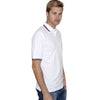 Henbury Men's White/Navy Contrast Double Tipped Cotton Pique Polo Shirt