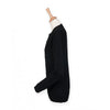 Henbury Women's Black Cashmere Touch Acrylic Crew Neck Cardigan