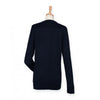 Henbury Women's Navy Cashmere Touch Acrylic Crew Neck Cardigan