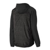 Sport-Tek Men's Black Heather/Black Heather Colorblock Raglan Hooded Wind Jacket