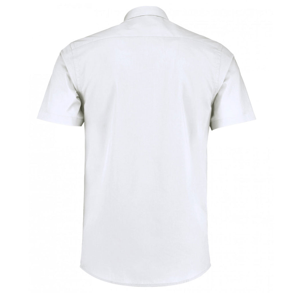 Kustom Kit Men's White Short Sleeve Tailored Poplin Shirt