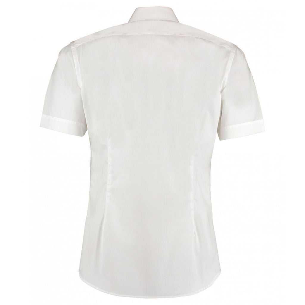 Kustom Kit Men's White Short Sleeve Slim Fit Business Shirt