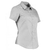 Kustom Kit Women's Light Grey Short Sleeve Tailored Poplin Shirt