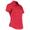 Kustom Kit Women's Red Short Sleeve Tailored Poplin Shirt