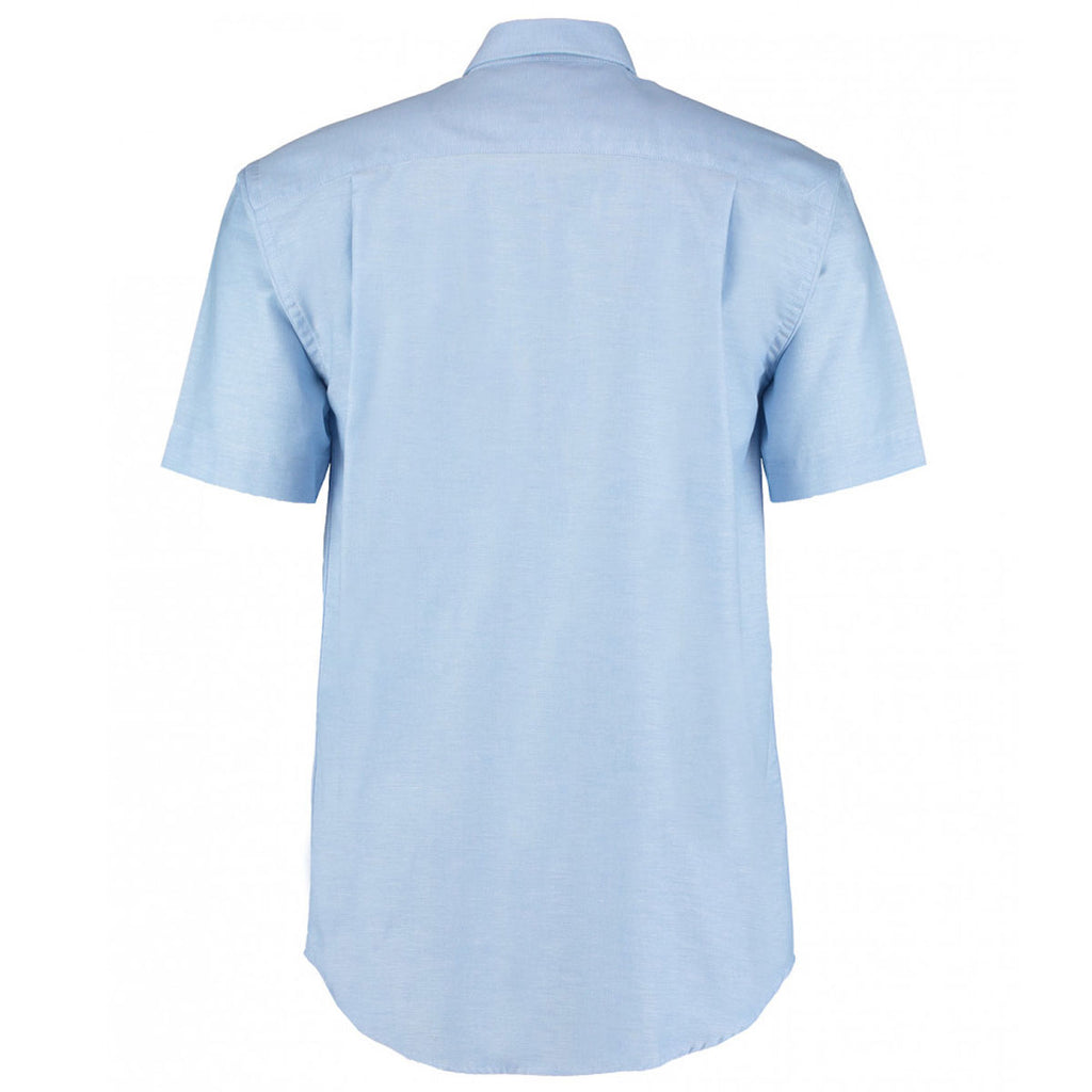 Kustom Kit Men's Light Blue Short Sleeve Classic Fit Workwear Oxford Shirt