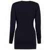 Kustom Kit Women's Navy Long Line V Neck Cardigan
