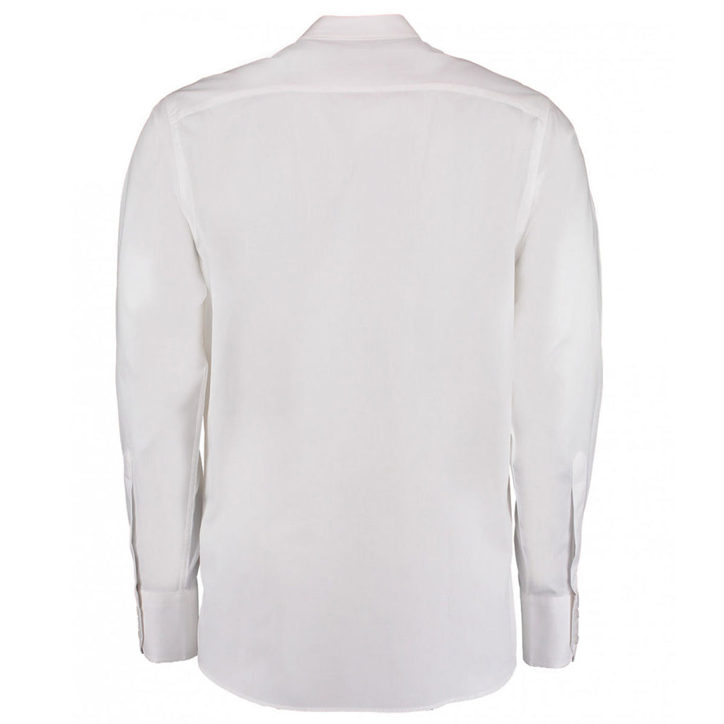 Kustom Kit Men's White Long Sleeve Tailored City Business Shirt