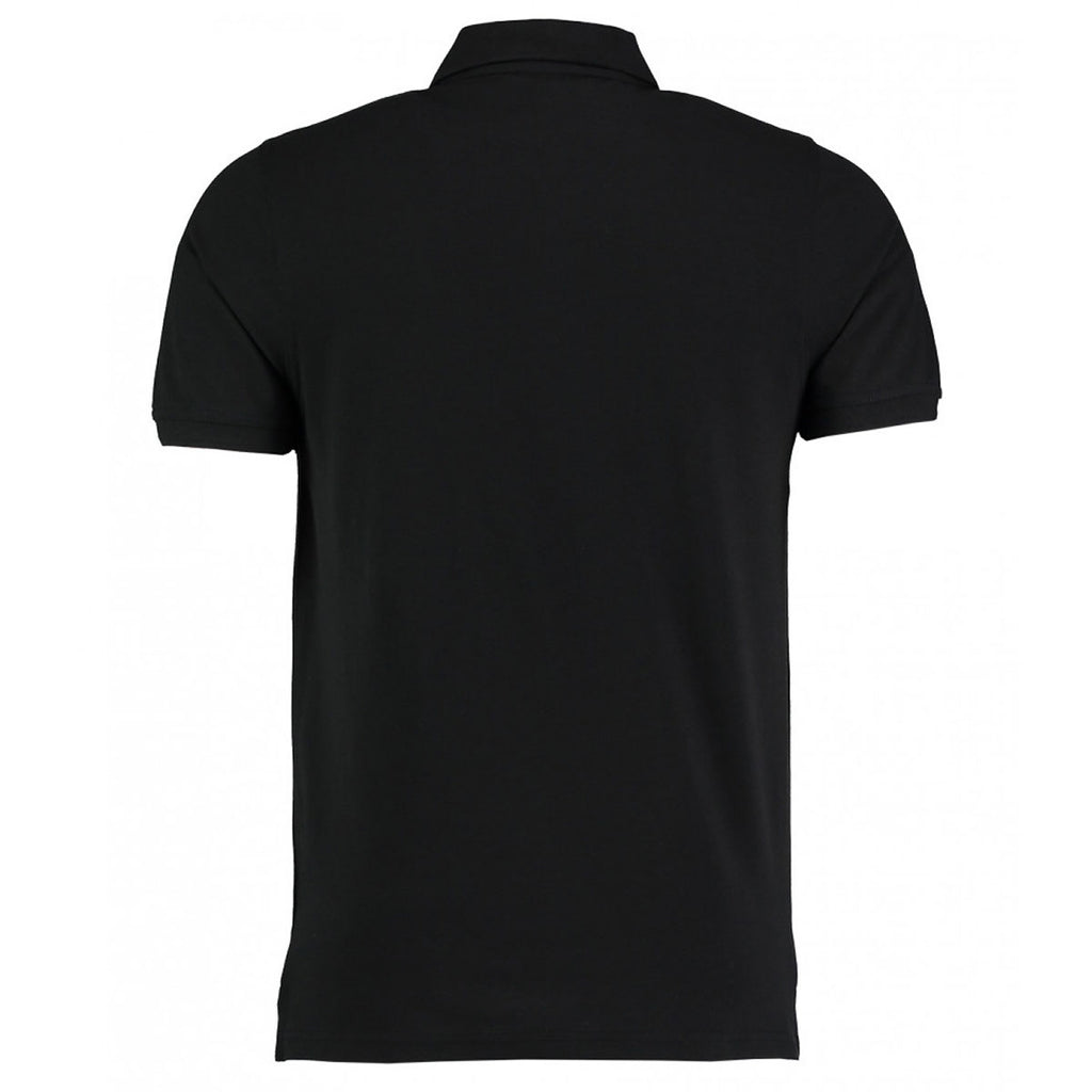 Kustom Kit Men's Black Klassic Heavy Slim Fit Pique Polo Shirt