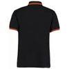 Kustom Kit Men's Black/Orange Contrast Tipped Poly/Cotton Pique Polo Shirt