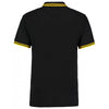 Kustom Kit Men's Black/Yellow Contrast Tipped Poly/Cotton Pique Polo Shirt