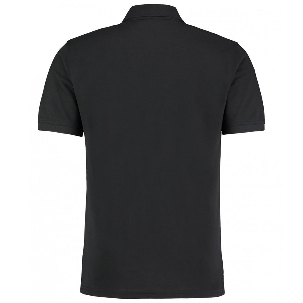Kustom Kit Men's Black Klassic Slim Fit Poly/Cotton Pique Polo Shirt