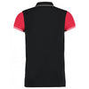 Kustom Kit Men's Black/Red Contrast Tipped Pique Polo Shirt