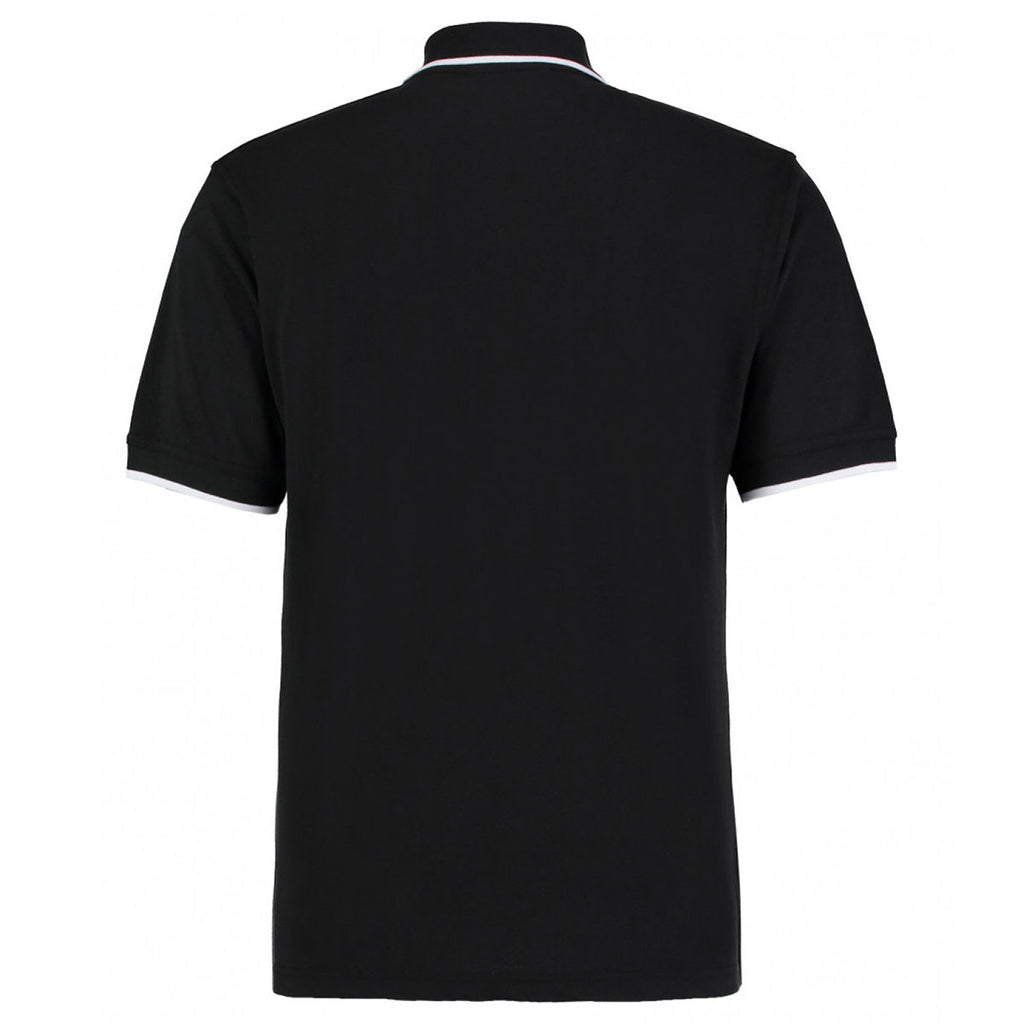 Kustom Kit Men's Black/White Essential Poly/Cotton Pique Polo Shirt