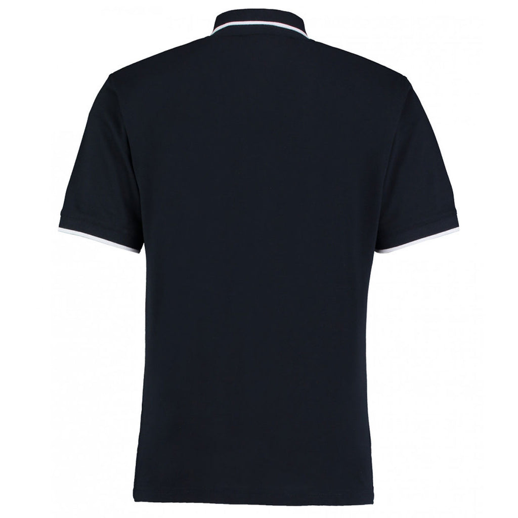 Kustom Kit Men's Navy/White Essential Poly/Cotton Pique Polo Shirt