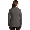 Port Authority Women's Charcoal Heather/Medium Grey Heather Interlock Cardigan