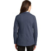 Port Authority Women's Estate Blue Heather/Charcoal Heather Interlock Cardigan