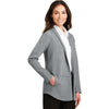 Port Authority Women's Medium Grey Heather/Charcoal Heather Interlock Cardigan