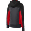 Sport-Tek Women's Black/Graphite Heather/True Red Tech Fleece Colorblock Full-Zip Hooded Jacket