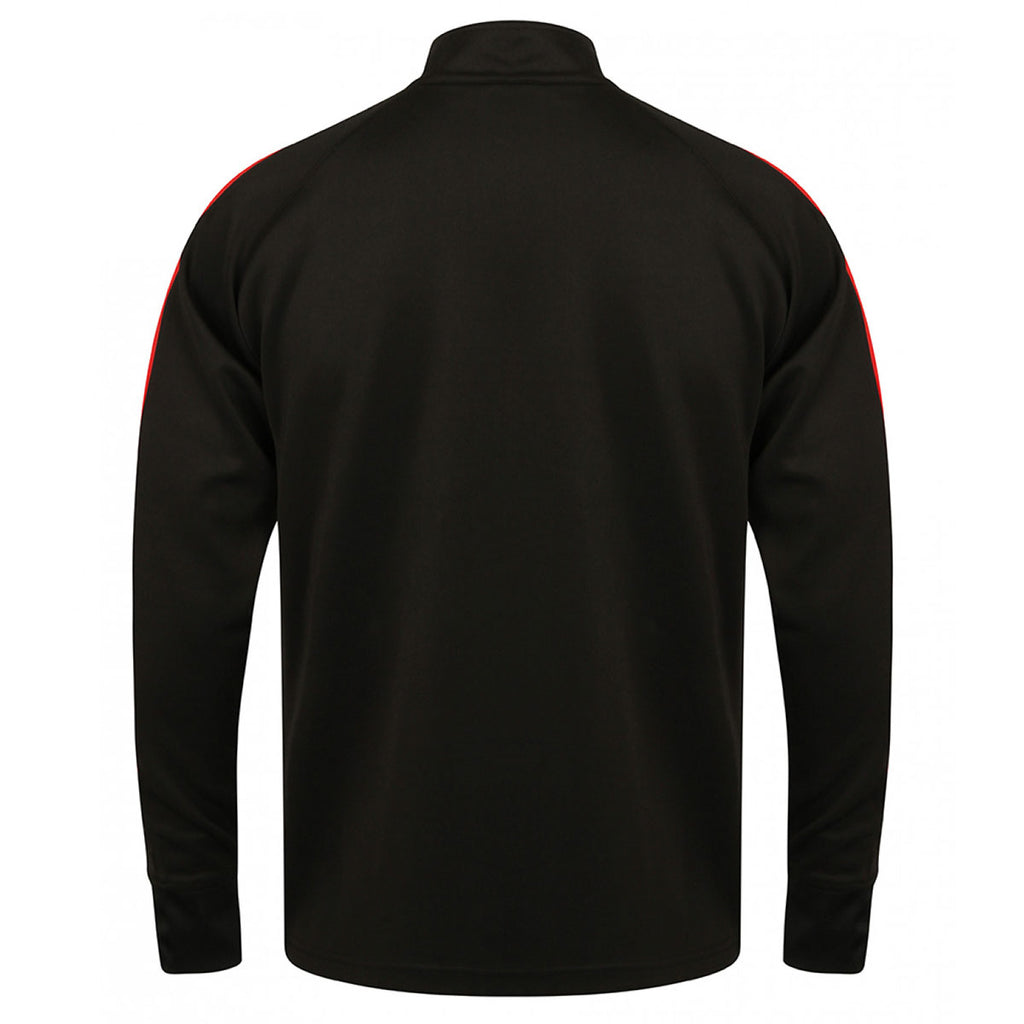 Finden + Hales Men's Black/Red Knitted Tracksuit Top