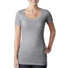 N3530 Next Level Women's Heather Grey Scoop Neck Tee