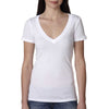 Next Level Women's White Deep V-Neck Tee
