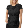Next Level Women's Black Burnout Tee