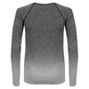 Tombo Women's Dark Grey/ Light Grey Marl Seamless Fade Out Long Sleeve Top