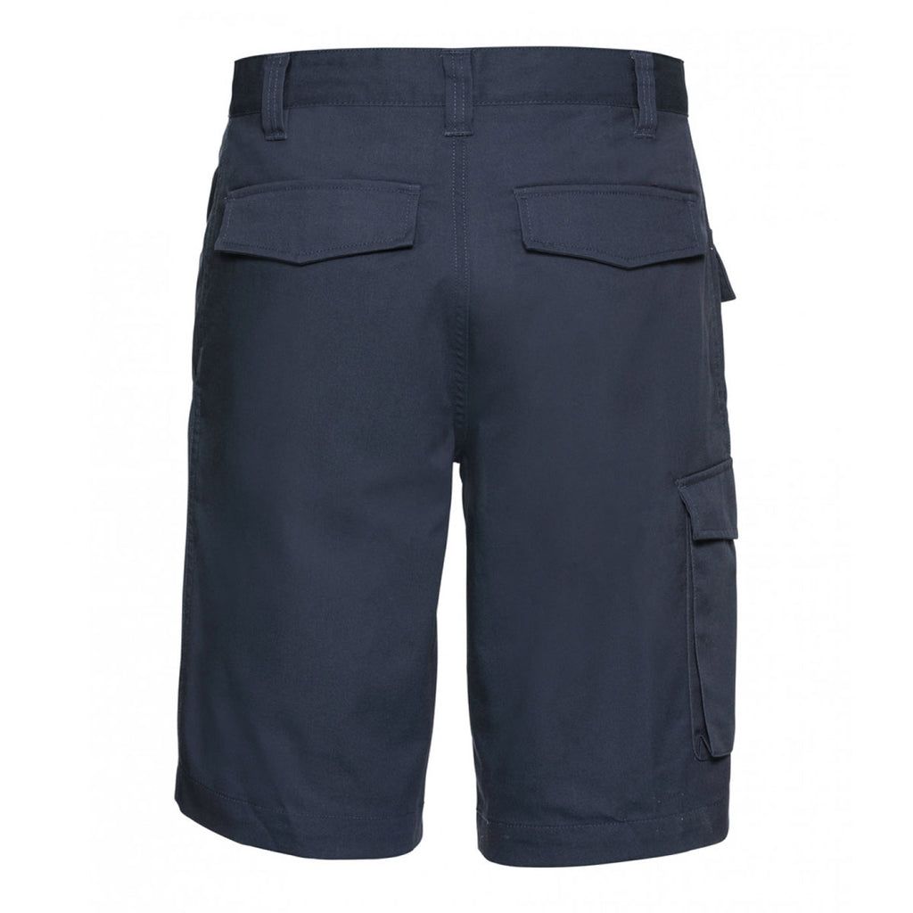 Russell Men's French Navy Workwear Poly/Cotton Shorts