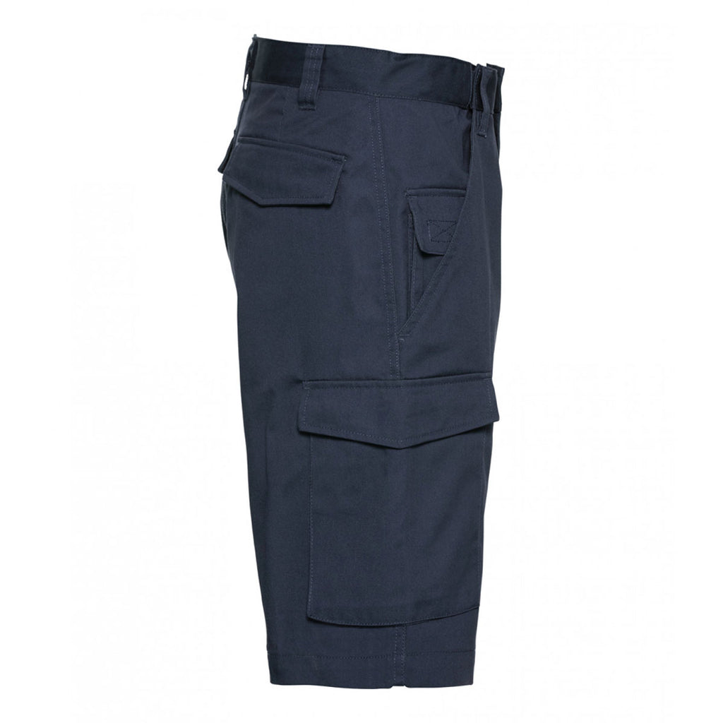 Russell Men's French Navy Workwear Poly/Cotton Shorts