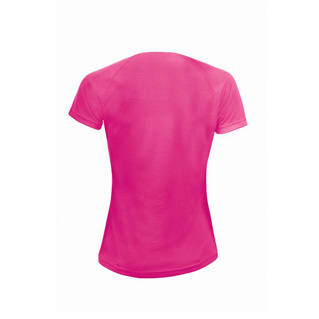 SOL'S Women's Neon Pink Sporty T-Shirt